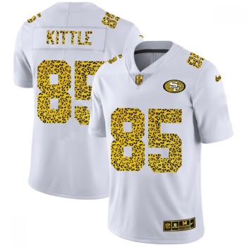 Men's San Francisco 49ers #85 George Kittle 2020 White Leopard Print Fashion Limited Stitched Jersey Men's San Francisco 49ers #85 George Kittle 2020 White Leopard Print Fashion Limited Stitched Jersey