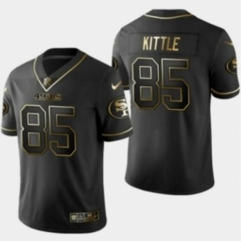 Men's San Francisco 49ers #85 George Kittle Black 2019 Golden Edition Limited Stitched NFL Jersey Men's San Francisco 49ers #85 George Kittle Black 2019 Golden Edition Limited Stitched NFL Jersey