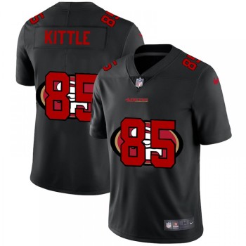 Men's San Francisco 49ers #85 George Kittle Black Shadow Logo Limited Stitched Jersey Men's San Francisco 49ers #85 George Kittle Black Shadow Logo Limited Stitched Jersey