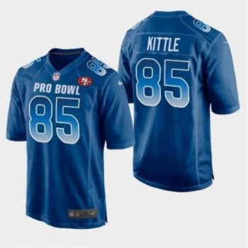 Men's San Francisco 49ers #85 George Kittle Blue Stitched Jersey Men's San Francisco 49ers #85 George Kittle Blue Stitched Jersey