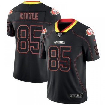 Men's San Francisco 49ers #85 George Kittle Lights Out Black Color Rush Limited Stitched NFL Jersey Men's San Francisco 49ers #85 George Kittle Lights Out Black Color Rush Limited Stitched NFL Jersey