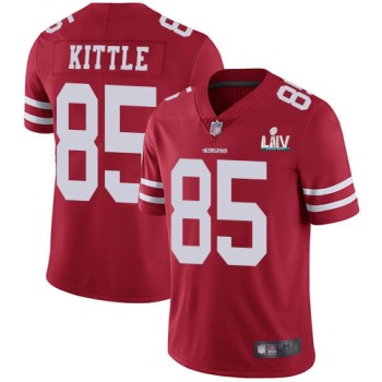 Men's San Francisco 49ers #85 George Kittle Red Super Bowl LIV Vaper Untouchable Limited Stitched NFL Jersey Men's San Francisco 49ers #85 George Kittle Red Super Bowl LIV Vaper Untouchable Limited Stitched NFL Jersey