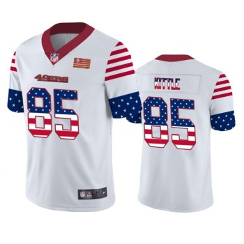 Men's San Francisco 49ers #85 George Kittle White 2019 USA Flag Fashion Limited Stitched NFL Jersey Men's San Francisco 49ers #85 George Kittle White 2019 USA Flag Fashion Limited Stitched NFL Jersey