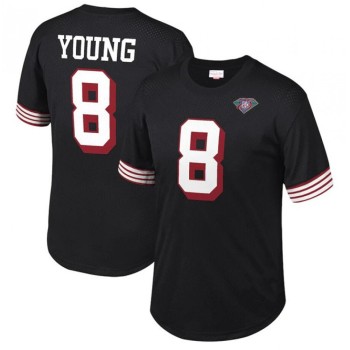 Men's San Francisco 49ers #8 Steve Young Black Stitched Jersey Men's San Francisco 49ers #8 Steve Young Black Stitched Jersey