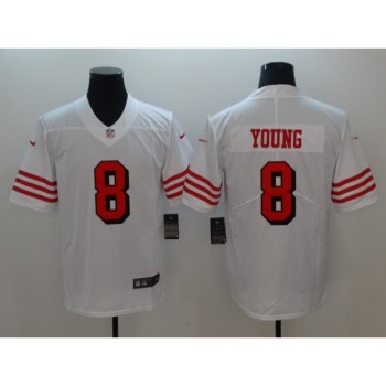 Men's San Francisco 49ers #8 Steve Young White Vapor Untouchable Player Limited Stitched NFL Jersey Men's San Francisco 49ers #8 Steve Young White Vapor Untouchable Player Limited Stitched NFL Jersey