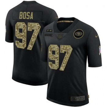 Men's San Francisco 49ers #97 Nick Bosa 2020 Black Camo Salute To Service Limited Stitched Jersey Men's San Francisco 49ers #97 Nick Bosa 2020 Black Camo Salute To Service Limited Stitched Jersey