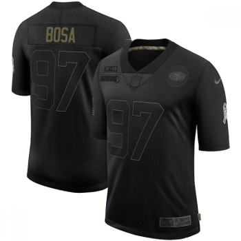 Men's San Francisco 49ers #97 Nick Bosa 2020 Black Salute To Service Limited Stitched Jersey Men's San Francisco 49ers #97 Nick Bosa 2020 Black Salute To Service Limited Stitched Jersey
