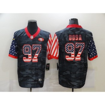 Men's San Francisco 49ers #97 Nick Bosa 2020 Camo USA Flag Limited Stitched Jersey Men's San Francisco 49ers #97 Nick Bosa 2020 Camo USA Flag Limited Stitched Jersey