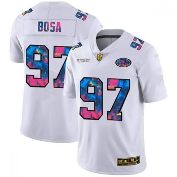 Men's San Francisco 49ers #97 Nick Bosa 2020 White Crucial Catch Limited Stitched Jersey Men's San Francisco 49ers #97 Nick Bosa 2020 White Crucial Catch Limited Stitched Jersey