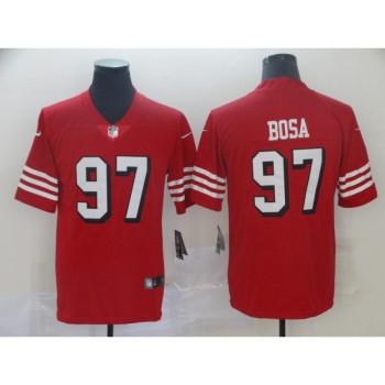 Men's San Francisco 49ers #97 Nick Bosa New Red Color Rush Limited Stitched NFL Jersey Men's San Francisco 49ers #97 Nick Bosa New Red Color Rush Limited Stitched NFL Jersey