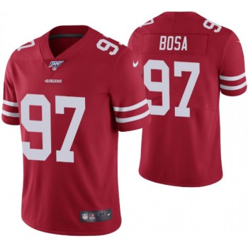 Men's San Francisco 49ers #97 Nick Bosa Red 2019 100th season Vapor Untouchable Limited Stitched NFL Jersey Men's San Francisco 49ers #97 Nick Bosa Red 2019 100th season Vapor Untouchable Limited Stitched NFL Jersey