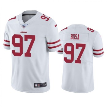 Men's San Francisco 49ers #97 Nick Bosa White 2019 100th season Vapor Untouchable Limited Stitched NFL Jersey Men's San Francisco 49ers #97 Nick Bosa White 2019 100th season Vapor Untouchable Limited Stitched NFL Jersey