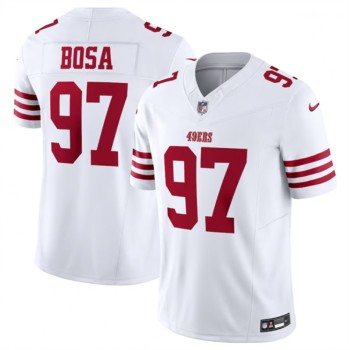 Men's San Francisco 49ers #97 Nick Bosa White 2023 F.U.S.E. Vapor Untouchable Limited Stitched Football Jersey Men's San Francisco 49ers #97 Nick Bosa White 2023 F.U.S.E. Vapor Untouchable Limited Stitched Football Jersey