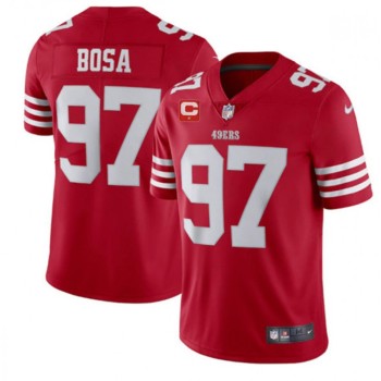 Men's San Francisco 49ers #97 Bosa 2022 Red With 1-star C Patch Vapor Untouchable Limited Stitched Football Jersey Men's San Francisco 49ers #97 Bosa 2022 Red With 1-star C Patch Vapor Untouchable Limited Stitched Football Jersey