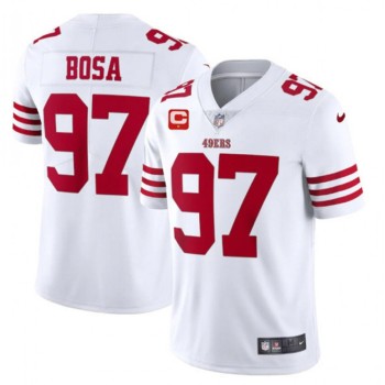 Men's San Francisco 49ers #97 Bosa 2022 White With 1-star C Patch Vapor Untouchable Limited Stitched Football Jersey Men's San Francisco 49ers #97 Bosa 2022 White With 1-star C Patch Vapor Untouchable Limited Stitched Football Jersey