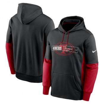 Men's San Francisco 49ers Black Color Block Fleece Performance Pullover Hoodie Men's San Francisco 49ers Black Color Block Fleece Performance Pullover Hoodie