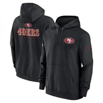 Men's San Francisco 49ers Black Sideline Club Fleece Pullover Hoodie Men's San Francisco 49ers Black Sideline Club Fleece Pullover Hoodie