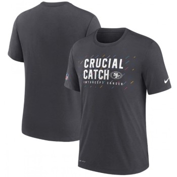 Men's San Francisco 49ers Charcoal 2021 Crucial Catch Performance T-Shirt