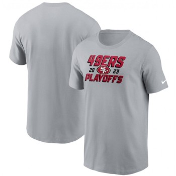 Men's San Francisco 49ers Gray 2023 NFL Playoffs Iconic T-Shirt