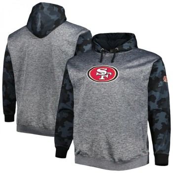 Men's San Francisco 49ers Heather Charcoal Big & Tall Camo Pullover Hoodie Men's San Francisco 49ers Heather Charcoal Big & Tall Camo Pullover Hoodie