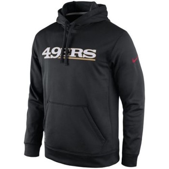 Men's San Francisco 49ers Black KO Wordmark Essential Performance Hoodie Men's San Francisco 49ers Black KO Wordmark Essential Performance Hoodie