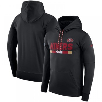 Men's San Francisco 49ers Black Sideline Team Name Performance Pullover Hoodie Men's San Francisco 49ers Black Sideline Team Name Performance Pullover Hoodie