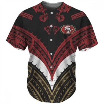 Men's San Francisco 49ers Red/Black Baseball Jersey Men's San Francisco 49ers Red/Black Baseball Jersey