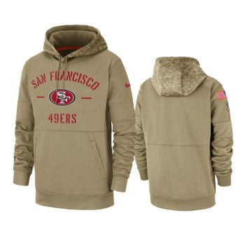 Men's San Francisco 49ers Tan 2019 Salute to Service Sideline Therma Pullover Hoodie Men's San Francisco 49ers Tan 2019 Salute to Service Sideline Therma Pullover Hoodie