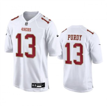 Men's San Francisco 49ers #13 Brock Purdy White Fashion Limited Stitched Football Game Jersey Men's San Francisco 49ers #13 Brock Purdy White Fashion Limited Stitched Football Game Jersey