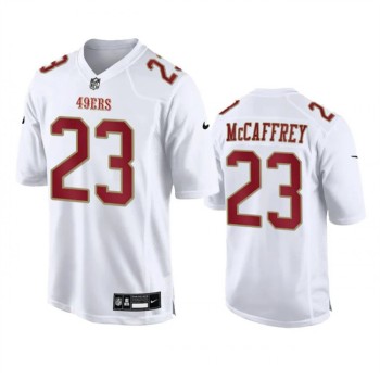 Men's San Francisco 49ers #23 Christian McCaffrey White Fashion Limited Stitched Football Game Jersey Men's San Francisco 49ers #23 Christian McCaffrey White Fashion Limited Stitched Football Game Jersey