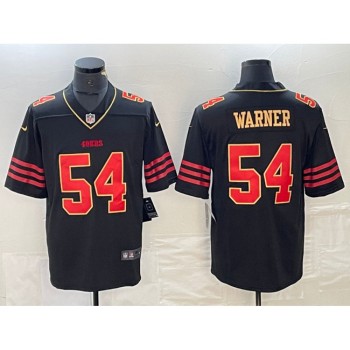 Men's San Francisco 49ers #54 Fred Warner Black Gold Stitched Jersey Men's San Francisco 49ers #54 Fred Warner Black Gold Stitched Jersey
