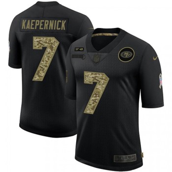Men's San Francisco 49ers #7 Colin Kaepernick 2020 Black Camo Salute To Service Limited Stitched Jersey Men's San Francisco 49ers #7 Colin Kaepernick 2020 Black Camo Salute To Service Limited Stitched Jersey