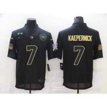Men's San Francisco 49ers #7 Colin Kaepernick 2020 Black Salute To Service Limited Stitched Jersey Men's San Francisco 49ers #7 Colin Kaepernick 2020 Black Salute To Service Limited Stitched Jersey