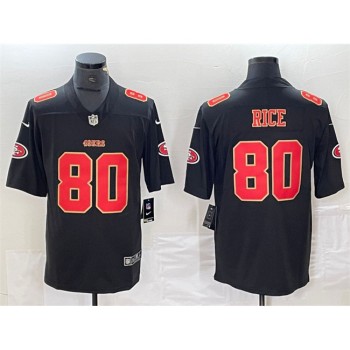 Men's San Francisco 49ers #80 Jerry Rice Black Vapor Untouchable Limited Stitched Jersey Men's San Francisco 49ers #80 Jerry Rice Black Vapor Untouchable Limited Stitched Jersey