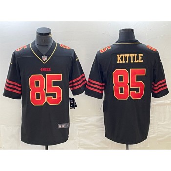 Men's San Francisco 49ers #85 George Kittle Black Gold Stitched Jersey Men's San Francisco 49ers #85 George Kittle Black Gold Stitched Jersey