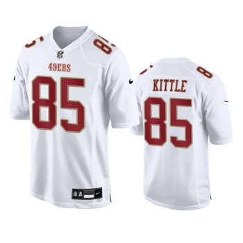 Men's San Francisco 49ers #85 George Kittle White Fashion Limited Stitched Game Football Jersey Men's San Francisco 49ers #85 George Kittle White Fashion Limited Stitched Game Football Jersey