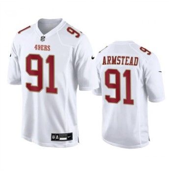 Men's San Francisco 49ers #91 Arik Armstead White Fashion Limited Stitched Game Football Jersey Men's San Francisco 49ers #91 Arik Armstead White Fashion Limited Stitched Game Football Jersey