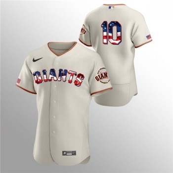Men's San Francisco Giants #10 Evan Longoria Cream 2020 Stars & Stripes Flex Base Stitched Jersey Men's San Francisco Giants #10 Evan Longoria Cream 2020 Stars & Stripes Flex Base Stitched Jersey
