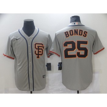 Men's San Francisco Giants #25 Barry Bonds Gray Cool Base Stitched Jersey
