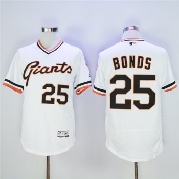 Men's San Francisco Giants #25 Barry Bonds White Throwback Flexbase Stitched MLB Jersey Men's San Francisco Giants #25 Barry Bonds White Throwback Flexbase Stitched MLB Jersey