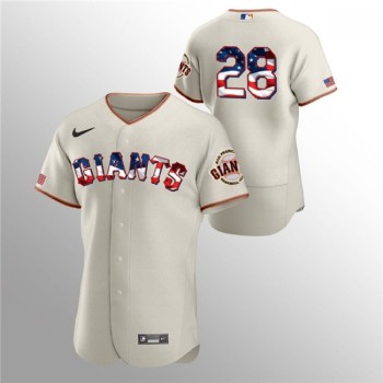 Men's San Francisco Giants #28 Buster Posey Cream 2020 Stars & Stripes Flex Base Stitched Jersey Men's San Francisco Giants #28 Buster Posey Cream 2020 Stars & Stripes Flex Base Stitched Jersey