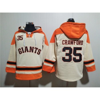 Men's San Francisco Giants #35 Brandon Crawford Cream Ageless Must-Have Lace-Up Pullover Hoodie Men's San Francisco Giants #35 Brandon Crawford Cream Ageless Must-Have Lace-Up Pullover Hoodie