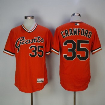 Men's San Francisco Giants #35 Brandon Crawford Orange Throwback Flexbase Stitched MLB Jersey Men's San Francisco Giants #35 Brandon Crawford Orange Throwback Flexbase Stitched MLB Jersey