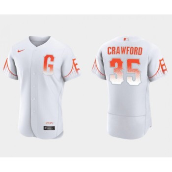 Men's San Francisco Giants #35 Brandon Crawford White City Connect Flex Base Stitched Jersey Men's San Francisco Giants #35 Brandon Crawford White City Connect Flex Base Stitched Jersey