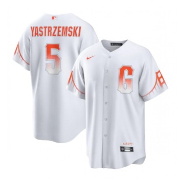 Men's San Francisco Giants #5 Mike Yastrzemski White City Connect Cool Base Stitched Baseball Jersey Men's San Francisco Giants #5 Mike Yastrzemski White City Connect Cool Base Stitched Baseball Jersey