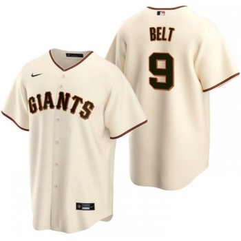 Men's San Francisco Giants #9 Brandon Belt Cream Cool Base Stitched Jersey Men's San Francisco Giants #9 Brandon Belt Cream Cool Base Stitched Jersey