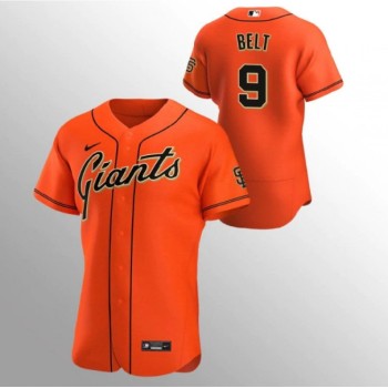 Men's San Francisco Giants #9 Brandon Belt Orange Flex Base Stitched Jersey Men's San Francisco Giants #9 Brandon Belt Orange Flex Base Stitched Jersey