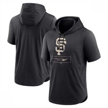 Men's San Francisco Giants Black Short Sleeve Pullover Hoodie Men's San Francisco Giants Black Short Sleeve Pullover Hoodie