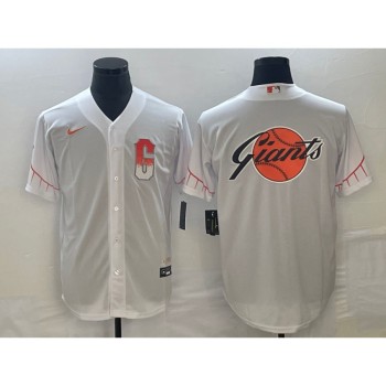 Men's San Francisco Giants White Team Big Logo Cool Base Stitched Baseball Jersey Men's San Francisco Giants White Team Big Logo Cool Base Stitched Baseball Jersey