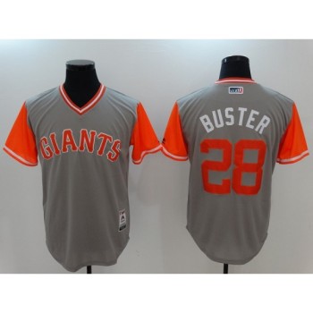 Men's San Franciscoc Giants #28 Buster Posey Grey Stitched MLB Jersey Men's San Franciscoc Giants #28 Buster Posey Grey Stitched MLB Jersey